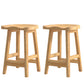 Solid Wood Modern Bar Stool Saddle Seat Backless Indoor Stool with Wood Legs Wood 2 Piece Set Counter Stool (24"H) Clearhalo 'Bar Furniture' 'Bar Stools' 'bar_stools' 'furn' 'furn_bar_stools' 'furniture_bar_stools' 'Kitchen & Dining Furniture' 'kitchen&dining_furn' 'kitchen' 'kitchen_furn' Furniture' 4186281