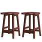 Solid Wood Modern Bar Stool Saddle Seat Backless Indoor Stool with Wood Legs Walnut 2 Piece Set Counter Stool (24"H) Clearhalo 'Bar Furniture' 'Bar Stools' 'bar_stools' 'furn' 'furn_bar_stools' 'furniture_bar_stools' 'Kitchen & Dining Furniture' 'kitchen&dining_furn' 'kitchen' 'kitchen_furn' Furniture' 4186282