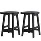Solid Wood Modern Bar Stool Saddle Seat Backless Indoor Stool with Wood Legs Black 2 Piece Set Counter Stool (24"H) Clearhalo 'Bar Furniture' 'Bar Stools' 'bar_stools' 'furn' 'furn_bar_stools' 'furniture_bar_stools' 'Kitchen & Dining Furniture' 'kitchen&dining_furn' 'kitchen' 'kitchen_furn' Furniture' 4186283