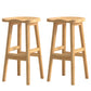 Solid Wood Modern Bar Stool Saddle Seat Backless Indoor Stool with Wood Legs Wood 2 Piece Set Bar Stool(31"H) Clearhalo 'Bar Furniture' 'Bar Stools' 'bar_stools' 'furn' 'furn_bar_stools' 'furniture_bar_stools' 'Kitchen & Dining Furniture' 'kitchen&dining_furn' 'kitchen' 'kitchen_furn' Furniture' 4186287