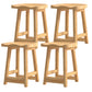 Solid Wood Modern Bar Stool Saddle Seat Backless Indoor Stool with Wood Legs Wood 4 Piece Set Short Stool(20"H) Clearhalo 'Bar Furniture' 'Bar Stools' 'bar_stools' 'furn' 'furn_bar_stools' 'furniture_bar_stools' 'Kitchen & Dining Furniture' 'kitchen&dining_furn' 'kitchen' 'kitchen_furn' Furniture' 4186290