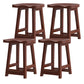Solid Wood Modern Bar Stool Saddle Seat Backless Indoor Stool with Wood Legs Walnut 4 Piece Set Short Stool(20"H) Clearhalo 'Bar Furniture' 'Bar Stools' 'bar_stools' 'furn' 'furn_bar_stools' 'furniture_bar_stools' 'Kitchen & Dining Furniture' 'kitchen&dining_furn' 'kitchen' 'kitchen_furn' Furniture' 4186291