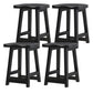 Solid Wood Modern Bar Stool Saddle Seat Backless Indoor Stool with Wood Legs Black 4 Piece Set Short Stool(20"H) Clearhalo 'Bar Furniture' 'Bar Stools' 'bar_stools' 'furn' 'furn_bar_stools' 'furniture_bar_stools' 'Kitchen & Dining Furniture' 'kitchen&dining_furn' 'kitchen' 'kitchen_furn' Furniture' 4186292