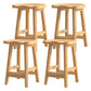 Solid Wood Modern Bar Stool Saddle Seat Backless Indoor Stool with Wood Legs Wood 4 Piece Set Counter Stool (24"H) Clearhalo 'Bar Furniture' 'Bar Stools' 'bar_stools' 'furn' 'furn_bar_stools' 'furniture_bar_stools' 'Kitchen & Dining Furniture' 'kitchen&dining_furn' 'kitchen' 'kitchen_furn' Furniture' 4186293