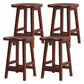 Solid Wood Modern Bar Stool Saddle Seat Backless Indoor Stool with Wood Legs Walnut 4 Piece Set Counter Stool (24"H) Clearhalo 'Bar Furniture' 'Bar Stools' 'bar_stools' 'furn' 'furn_bar_stools' 'furniture_bar_stools' 'Kitchen & Dining Furniture' 'kitchen&dining_furn' 'kitchen' 'kitchen_furn' Furniture' 4186294