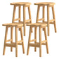 Solid Wood Modern Bar Stool Saddle Seat Backless Indoor Stool with Wood Legs Wood 4 Piece Set Bar Stool (28" H) Clearhalo 'Bar Furniture' 'Bar Stools' 'bar_stools' 'furn' 'furn_bar_stools' 'furniture_bar_stools' 'Kitchen & Dining Furniture' 'kitchen&dining_furn' 'kitchen' 'kitchen_furn' Furniture' 4186296