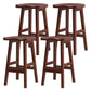 Solid Wood Modern Bar Stool Saddle Seat Backless Indoor Stool with Wood Legs Walnut 4 Piece Set Bar Stool (28" H) Clearhalo 'Bar Furniture' 'Bar Stools' 'bar_stools' 'furn' 'furn_bar_stools' 'furniture_bar_stools' 'Kitchen & Dining Furniture' 'kitchen&dining_furn' 'kitchen' 'kitchen_furn' Furniture' 4186297