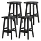 Solid Wood Modern Bar Stool Saddle Seat Backless Indoor Stool with Wood Legs Black 4 Piece Set Bar Stool (28" H) Clearhalo 'Bar Furniture' 'Bar Stools' 'bar_stools' 'furn' 'furn_bar_stools' 'furniture_bar_stools' 'Kitchen & Dining Furniture' 'kitchen&dining_furn' 'kitchen' 'kitchen_furn' Furniture' 4186298