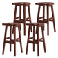 Solid Wood Modern Bar Stool Saddle Seat Backless Indoor Stool with Wood Legs Walnut 4 Piece Set Bar Stool(31"H) Clearhalo 'Bar Furniture' 'Bar Stools' 'bar_stools' 'furn' 'furn_bar_stools' 'furniture_bar_stools' 'Kitchen & Dining Furniture' 'kitchen&dining_furn' 'kitchen' 'kitchen_furn' Furniture' 4186300