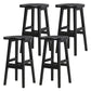 Solid Wood Modern Bar Stool Saddle Seat Backless Indoor Stool with Wood Legs Black 4 Piece Set Bar Stool(31"H) Clearhalo 'Bar Furniture' 'Bar Stools' 'bar_stools' 'furn' 'furn_bar_stools' 'furniture_bar_stools' 'Kitchen & Dining Furniture' 'kitchen&dining_furn' 'kitchen' 'kitchen_furn' Furniture' 4186301