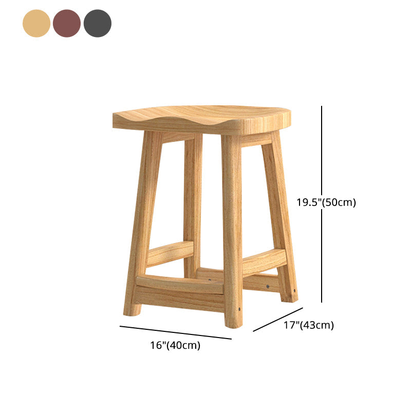 Solid Wood Modern Bar Stool Saddle Seat Backless Indoor Stool with Wood Legs Clearhalo 'Bar Furniture' 'Bar Stools' 'bar_stools' 'furn' 'furn_bar_stools' 'furniture_bar_stools' 'Kitchen & Dining Furniture' 'kitchen&dining_furn' 'kitchen' 'kitchen_furn' Furniture' 4186302
