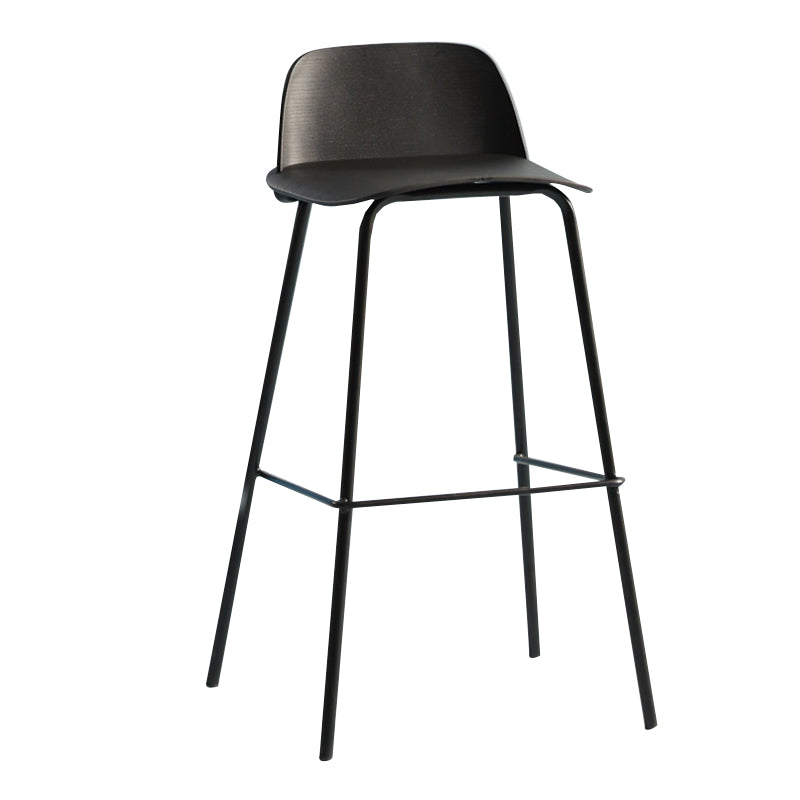 Modern Plastic Counter & Bar Stool Rectangle Footrest Indoor Bar Stool Black 1 Piece Clearhalo 'Bar Furniture' 'Bar Stools' 'bar_stools' 'furn' 'furn_bar_stools' 'furniture_bar_stools' 'Kitchen & Dining Furniture' 'kitchen&dining_furn' 'kitchen' 'kitchen_furn' Furniture' 4186309
