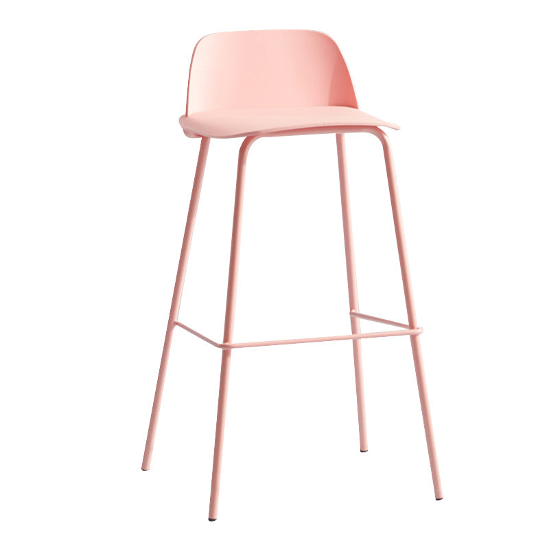 Modern Plastic Counter & Bar Stool Rectangle Footrest Indoor Bar Stool Pink 1 Piece Clearhalo 'Bar Furniture' 'Bar Stools' 'bar_stools' 'furn' 'furn_bar_stools' 'furniture_bar_stools' 'Kitchen & Dining Furniture' 'kitchen&dining_furn' 'kitchen' 'kitchen_furn' Furniture' 4186319