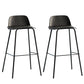 Modern Plastic Counter & Bar Stool Rectangle Footrest Indoor Bar Stool Black 2 Piece Set Clearhalo 'Bar Furniture' 'Bar Stools' 'bar_stools' 'furn' 'furn_bar_stools' 'furniture_bar_stools' 'Kitchen & Dining Furniture' 'kitchen&dining_furn' 'kitchen' 'kitchen_furn' Furniture' 4186323