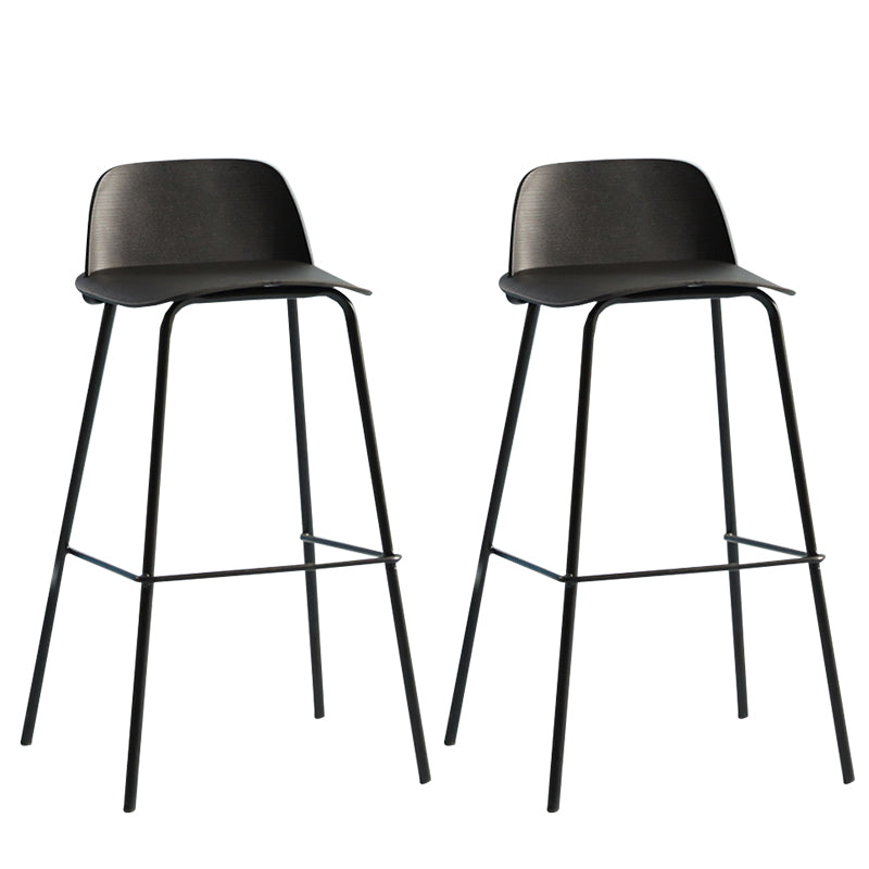Modern Plastic Counter & Bar Stool Rectangle Footrest Indoor Bar Stool Black 2 Piece Set Clearhalo 'Bar Furniture' 'Bar Stools' 'bar_stools' 'furn' 'furn_bar_stools' 'furniture_bar_stools' 'Kitchen & Dining Furniture' 'kitchen&dining_furn' 'kitchen' 'kitchen_furn' Furniture' 4186323