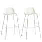 Modern Plastic Counter & Bar Stool Rectangle Footrest Indoor Bar Stool White 2 Piece Set Clearhalo 'Bar Furniture' 'Bar Stools' 'bar_stools' 'furn' 'furn_bar_stools' 'furniture_bar_stools' 'Kitchen & Dining Furniture' 'kitchen&dining_furn' 'kitchen' 'kitchen_furn' Furniture' 4186324