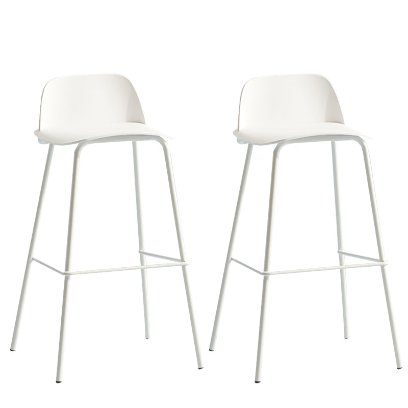 Modern Plastic Counter & Bar Stool Rectangle Footrest Indoor Bar Stool White 2 Piece Set Clearhalo 'Bar Furniture' 'Bar Stools' 'bar_stools' 'furn' 'furn_bar_stools' 'furniture_bar_stools' 'Kitchen & Dining Furniture' 'kitchen&dining_furn' 'kitchen' 'kitchen_furn' Furniture' 4186324
