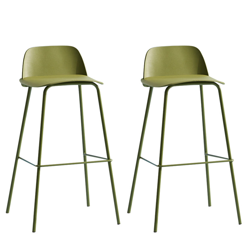 Modern Plastic Counter & Bar Stool Rectangle Footrest Indoor Bar Stool Green 2 Piece Set Clearhalo 'Bar Furniture' 'Bar Stools' 'bar_stools' 'furn' 'furn_bar_stools' 'furniture_bar_stools' 'Kitchen & Dining Furniture' 'kitchen&dining_furn' 'kitchen' 'kitchen_furn' Furniture' 4186327