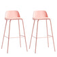 Modern Plastic Counter & Bar Stool Rectangle Footrest Indoor Bar Stool Pink 2 Piece Set Clearhalo 'Bar Furniture' 'Bar Stools' 'bar_stools' 'furn' 'furn_bar_stools' 'furniture_bar_stools' 'Kitchen & Dining Furniture' 'kitchen&dining_furn' 'kitchen' 'kitchen_furn' Furniture' 4186328