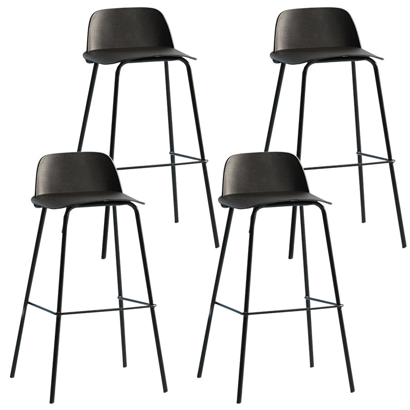 Modern Plastic Counter & Bar Stool Rectangle Footrest Indoor Bar Stool Black 4 Piece Set Clearhalo 'Bar Furniture' 'Bar Stools' 'bar_stools' 'furn' 'furn_bar_stools' 'furniture_bar_stools' 'Kitchen & Dining Furniture' 'kitchen&dining_furn' 'kitchen' 'kitchen_furn' Furniture' 4186330