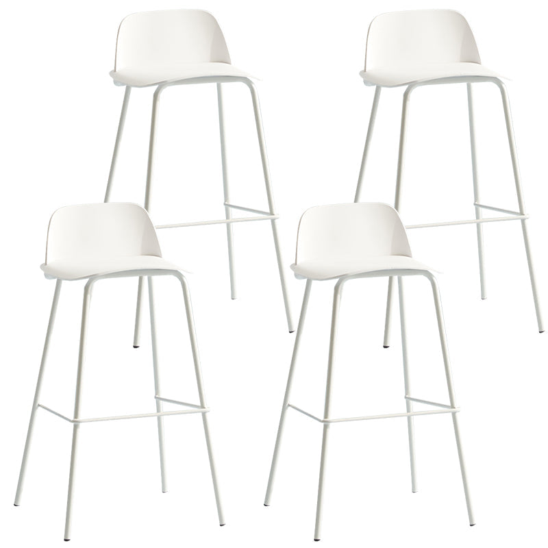 Modern Plastic Counter & Bar Stool Rectangle Footrest Indoor Bar Stool White 4 Piece Set Clearhalo 'Bar Furniture' 'Bar Stools' 'bar_stools' 'furn' 'furn_bar_stools' 'furniture_bar_stools' 'Kitchen & Dining Furniture' 'kitchen&dining_furn' 'kitchen' 'kitchen_furn' Furniture' 4186331