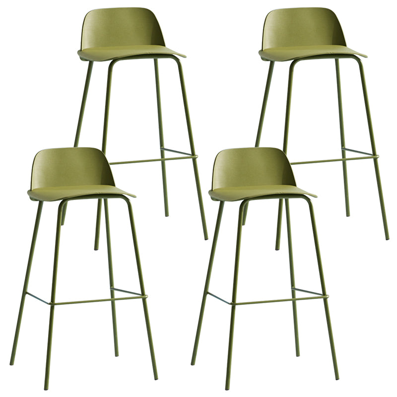 Modern Plastic Counter & Bar Stool Rectangle Footrest Indoor Bar Stool Green 4 Piece Set Clearhalo 'Bar Furniture' 'Bar Stools' 'bar_stools' 'furn' 'furn_bar_stools' 'furniture_bar_stools' 'Kitchen & Dining Furniture' 'kitchen&dining_furn' 'kitchen' 'kitchen_furn' Furniture' 4186334