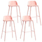 Modern Plastic Counter & Bar Stool Rectangle Footrest Indoor Bar Stool Pink 4 Piece Set Clearhalo 'Bar Furniture' 'Bar Stools' 'bar_stools' 'furn' 'furn_bar_stools' 'furniture_bar_stools' 'Kitchen & Dining Furniture' 'kitchen&dining_furn' 'kitchen' 'kitchen_furn' Furniture' 4186335