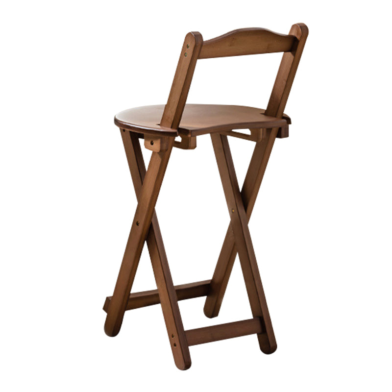 Folding Wood Counter-height Stool Round Low Back Modern Arm Less Stool Tan Short Stool(18"H) Clearhalo 'Bar Furniture' 'Bar Stools' 'bar_stools' 'furn' 'furn_bar_stools' 'furniture_bar_stools' 'Kitchen & Dining Furniture' 'kitchen&dining_furn' 'kitchen' 'kitchen_furn' Furniture' 4186340