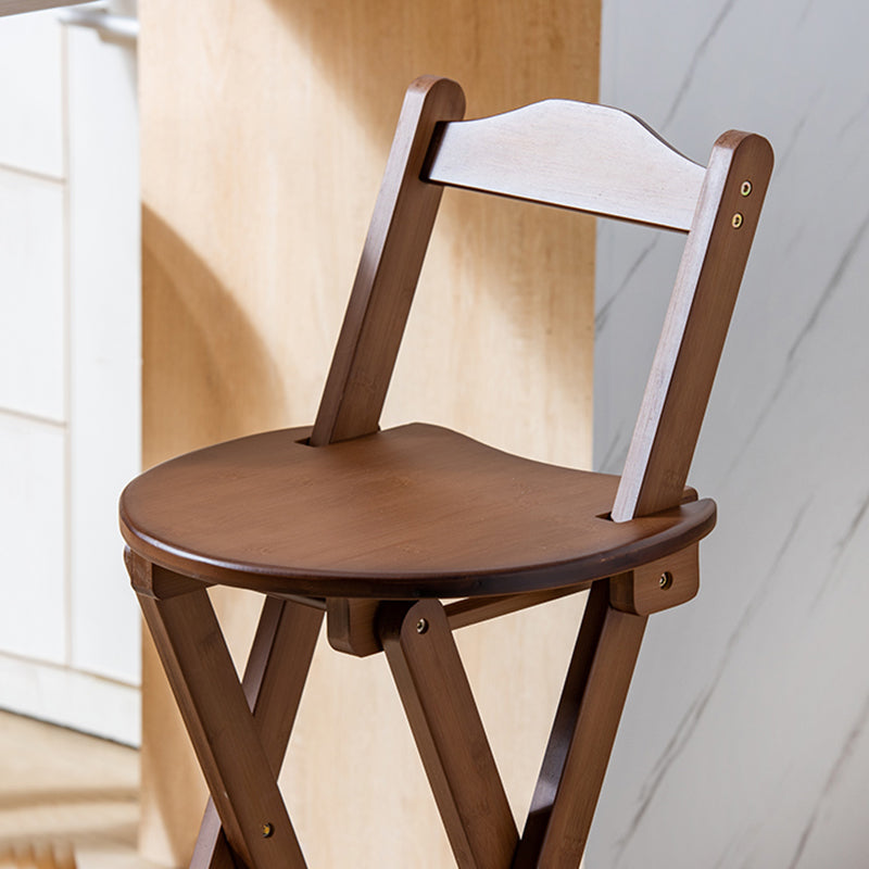 Folding Wood Counter-height Stool Round Low Back Modern Arm Less Stool Clearhalo 'Bar Furniture' 'Bar Stools' 'bar_stools' 'furn' 'furn_bar_stools' 'furniture_bar_stools' 'Kitchen & Dining Furniture' 'kitchen&dining_furn' 'kitchen' 'kitchen_furn' Furniture' 4186347
