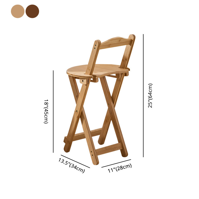 Folding Wood Counter-height Stool Round Low Back Modern Arm Less Stool Clearhalo 'Bar Furniture' 'Bar Stools' 'bar_stools' 'furn' 'furn_bar_stools' 'furniture_bar_stools' 'Kitchen & Dining Furniture' 'kitchen&dining_furn' 'kitchen' 'kitchen_furn' Furniture' 4186353