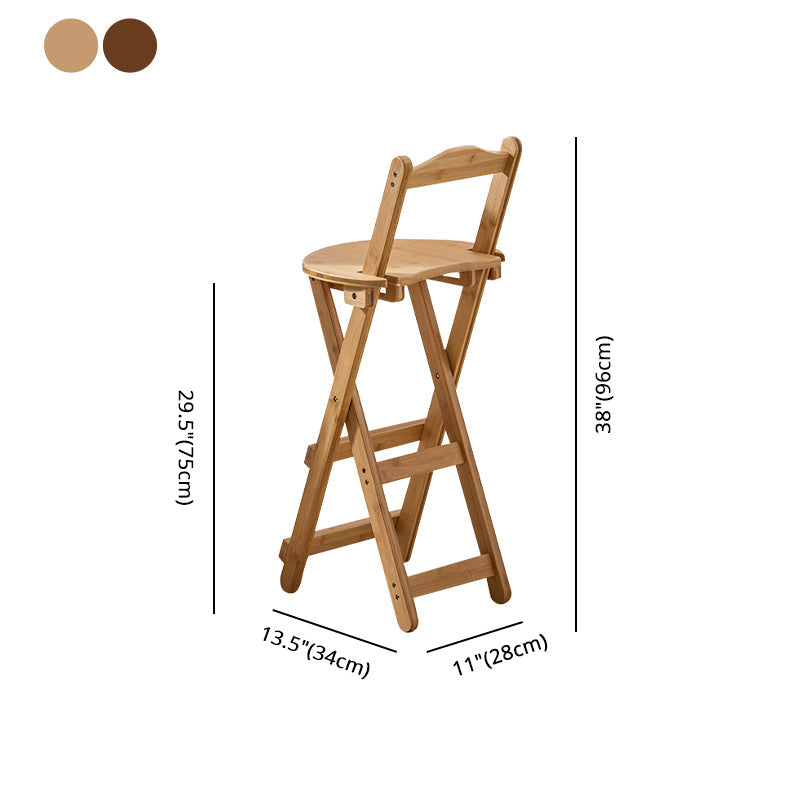 Folding Wood Counter-height Stool Round Low Back Modern Arm Less Stool Clearhalo 'Bar Furniture' 'Bar Stools' 'bar_stools' 'furn' 'furn_bar_stools' 'furniture_bar_stools' 'Kitchen & Dining Furniture' 'kitchen&dining_furn' 'kitchen' 'kitchen_furn' Furniture' 4186355