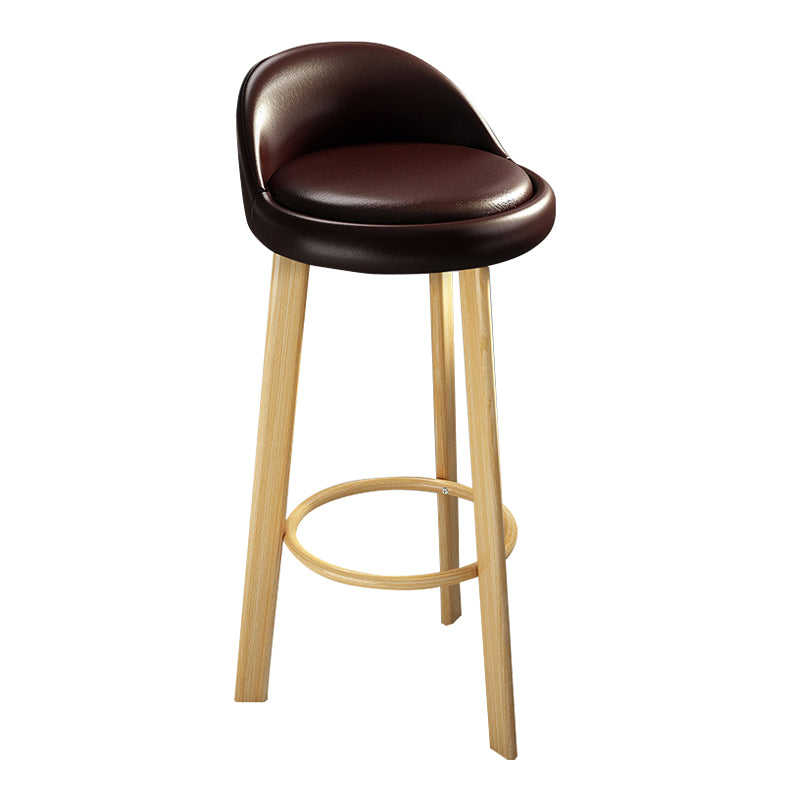Modern Armless Counter Stool Steel Household Bar Stool with Cushion Dark Brown Natural Clearhalo 'Bar Furniture' 'Bar Stools' 'bar_stools' 'furn' 'furn_bar_stools' 'furniture_bar_stools' 'Kitchen & Dining Furniture' 'kitchen&dining_furn' 'kitchen' 'kitchen_furn' Furniture' 4186361