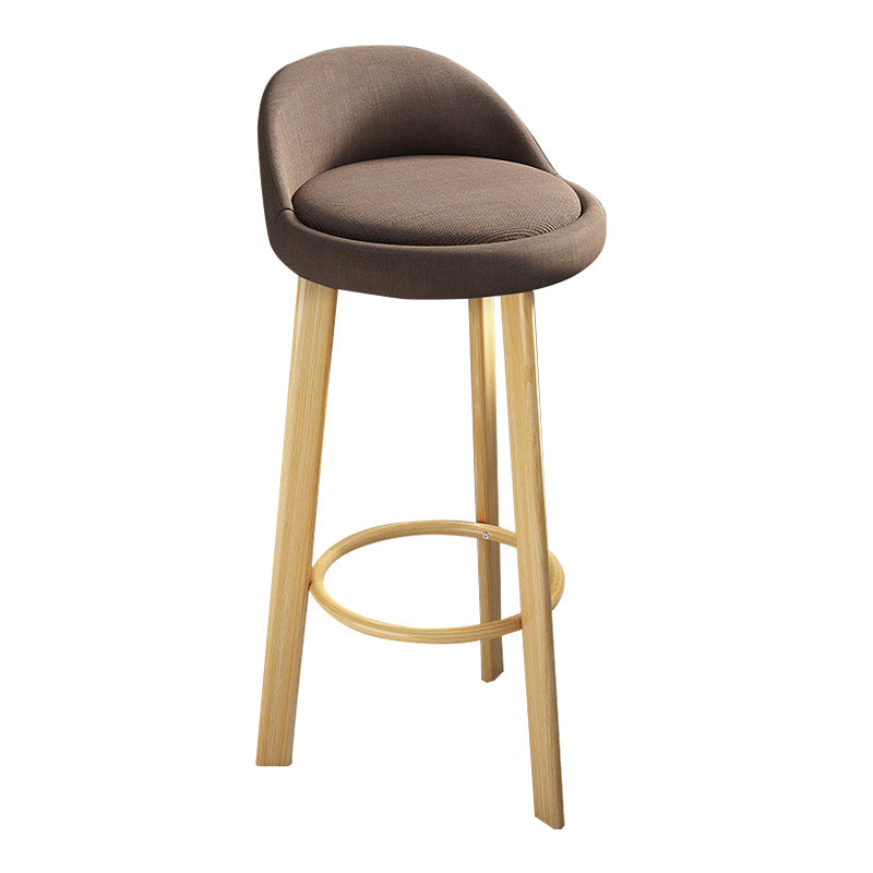 Modern Armless Counter Stool Steel Household Bar Stool with Cushion Brown Natural Clearhalo 'Bar Furniture' 'Bar Stools' 'bar_stools' 'furn' 'furn_bar_stools' 'furniture_bar_stools' 'Kitchen & Dining Furniture' 'kitchen&dining_furn' 'kitchen' 'kitchen_furn' Furniture' 4186362