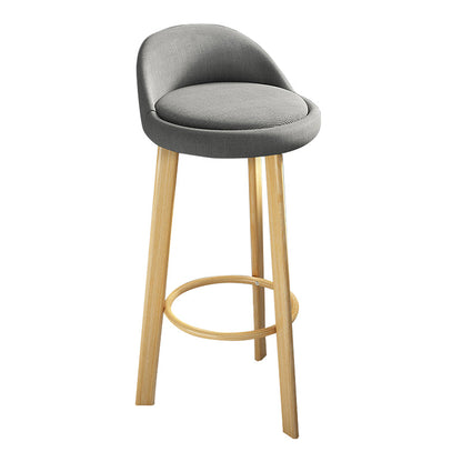 Modern Armless Counter Stool Steel Household Bar Stool with Cushion Grey Natural Clearhalo 'Bar Furniture' 'Bar Stools' 'bar_stools' 'furn' 'furn_bar_stools' 'furniture_bar_stools' 'Kitchen & Dining Furniture' 'kitchen&dining_furn' 'kitchen' 'kitchen_furn' Furniture' 4186371