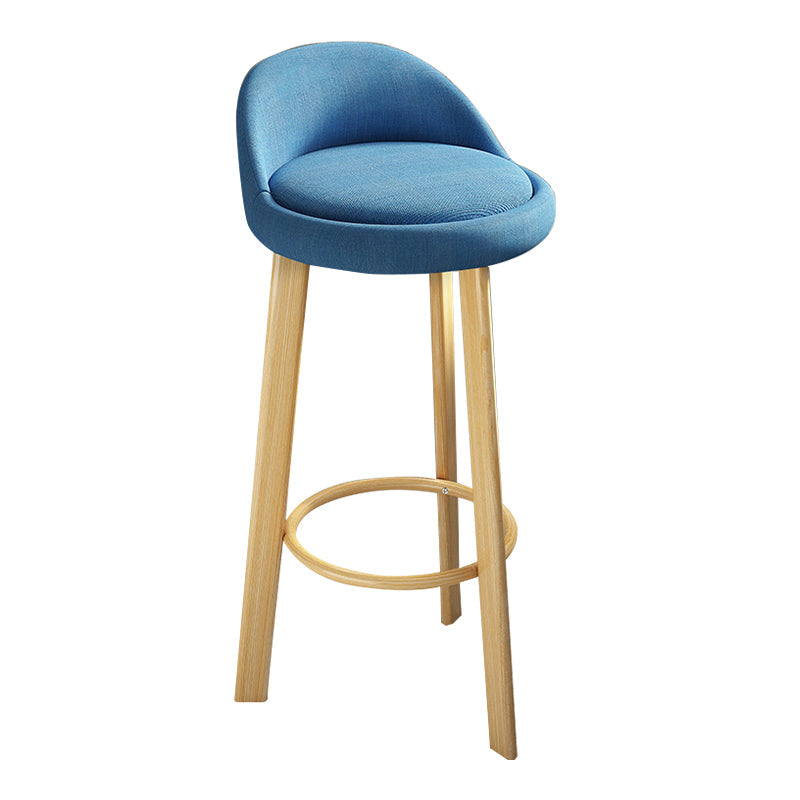Modern Armless Counter Stool Steel Household Bar Stool with Cushion Blue Natural Clearhalo 'Bar Furniture' 'Bar Stools' 'bar_stools' 'furn' 'furn_bar_stools' 'furniture_bar_stools' 'Kitchen & Dining Furniture' 'kitchen&dining_furn' 'kitchen' 'kitchen_furn' Furniture' 4186372