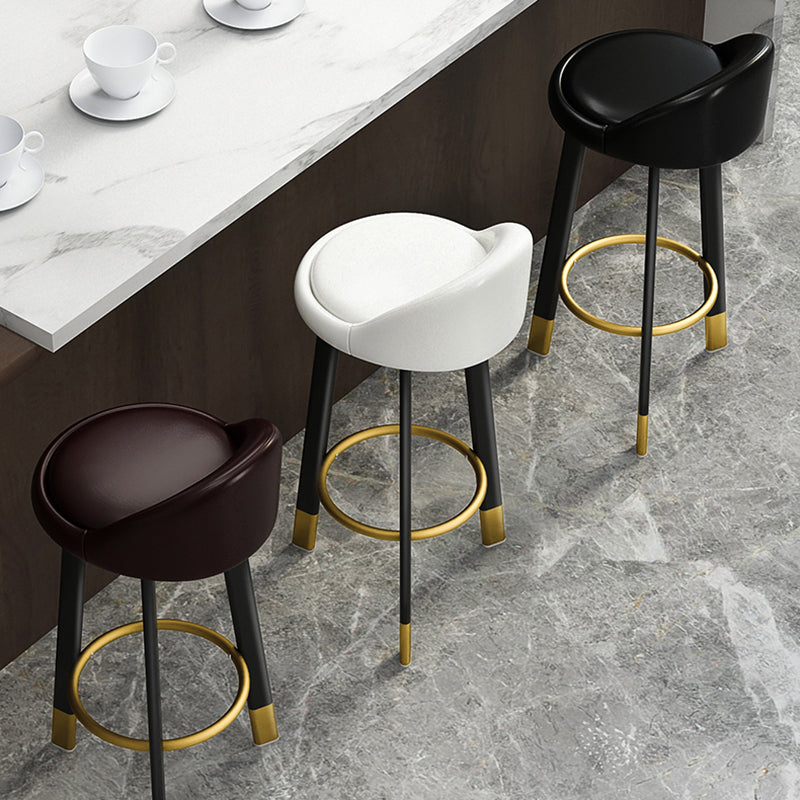 Modern Armless Counter Stool Steel Household Bar Stool with Cushion Clearhalo 'Bar Furniture' 'Bar Stools' 'bar_stools' 'furn' 'furn_bar_stools' 'furniture_bar_stools' 'Kitchen & Dining Furniture' 'kitchen&dining_furn' 'kitchen' 'kitchen_furn' Furniture' 4186374