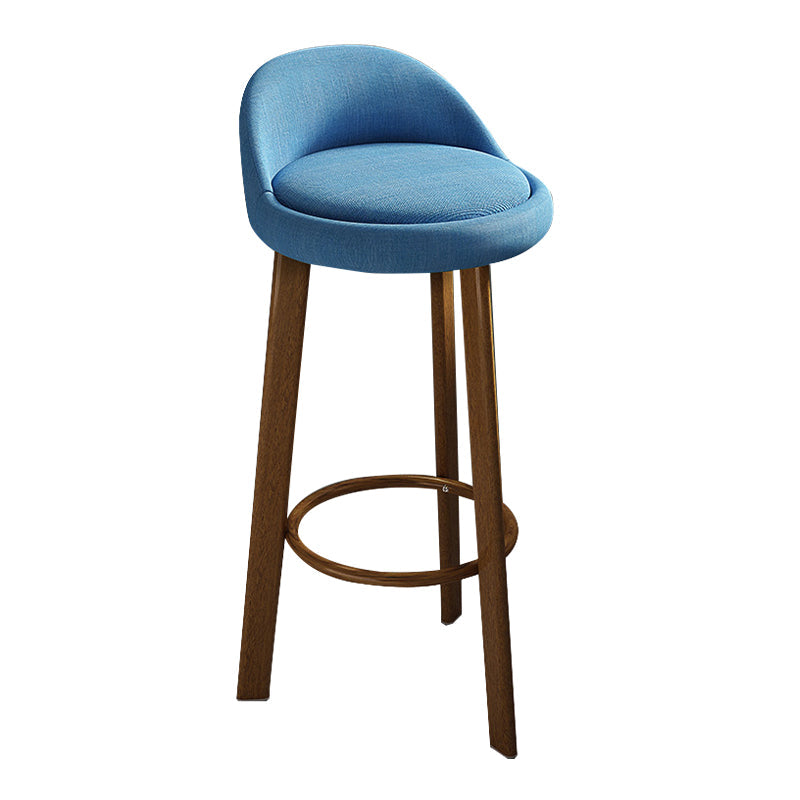 Modern Armless Counter Stool Steel Household Bar Stool with Cushion Blue Brown Clearhalo 'Bar Furniture' 'Bar Stools' 'bar_stools' 'furn' 'furn_bar_stools' 'furniture_bar_stools' 'Kitchen & Dining Furniture' 'kitchen&dining_furn' 'kitchen' 'kitchen_furn' Furniture' 4186379