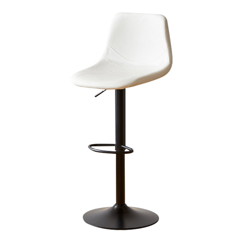 Modern Leather Bar Stool Footrest Bucket Adjustable Indoor Counter Stool White Clearhalo 'Bar Furniture' 'Bar Stools' 'bar_stools' 'furn' 'furn_bar_stools' 'furniture_bar_stools' 'Kitchen & Dining Furniture' 'kitchen&dining_furn' 'kitchen' 'kitchen_furn' Furniture' 4186384