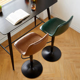 Modern Leather Bar Stool Footrest Bucket Adjustable Indoor Counter Stool Clearhalo 'Bar Furniture' 'Bar Stools' 'bar_stools' 'furn' 'furn_bar_stools' 'furniture_bar_stools' 'Kitchen & Dining Furniture' 'kitchen&dining_furn' 'kitchen' 'kitchen_furn' Furniture' 4186405