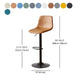 Modern Leather Bar Stool Footrest Bucket Adjustable Indoor Counter Stool Clearhalo 'Bar Furniture' 'Bar Stools' 'bar_stools' 'furn' 'furn_bar_stools' 'furniture_bar_stools' 'Kitchen & Dining Furniture' 'kitchen&dining_furn' 'kitchen' 'kitchen_furn' Furniture' 4186406