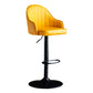 Modern Rotatable Armless Counter Stool Iron Household Bar Stool with Leather Cushion Yellow Black 1 Piece Clearhalo 'Bar Furniture' 'Bar Stools' 'bar_stools' 'furn' 'furn_bar_stools' 'furniture_bar_stools' 'Kitchen & Dining Furniture' 'kitchen&dining_furn' 'kitchen' 'kitchen_furn' Furniture' 4186420