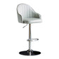 Modern Rotatable Armless Counter Stool Iron Household Bar Stool with Leather Cushion Light Gray Silver 1 Piece Clearhalo 'Bar Furniture' 'Bar Stools' 'bar_stools' 'furn' 'furn_bar_stools' 'furniture_bar_stools' 'Kitchen & Dining Furniture' 'kitchen&dining_furn' 'kitchen' 'kitchen_furn' Furniture' 4186429