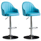 Modern Rotatable Armless Counter Stool Iron Household Bar Stool with Leather Cushion Blue Silver 2 Piece Set Clearhalo 'Bar Furniture' 'Bar Stools' 'bar_stools' 'furn' 'furn_bar_stools' 'furniture_bar_stools' 'Kitchen & Dining Furniture' 'kitchen&dining_furn' 'kitchen' 'kitchen_furn' Furniture' 4186434