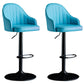 Modern Rotatable Armless Counter Stool Iron Household Bar Stool with Leather Cushion Blue Black 2 Piece Set Clearhalo 'Bar Furniture' 'Bar Stools' 'bar_stools' 'furn' 'furn_bar_stools' 'furniture_bar_stools' 'Kitchen & Dining Furniture' 'kitchen&dining_furn' 'kitchen' 'kitchen_furn' Furniture' 4186435