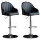 Modern Rotatable Armless Counter Stool Iron Household Bar Stool with Leather Cushion Black Silver 2 Piece Set Clearhalo 'Bar Furniture' 'Bar Stools' 'bar_stools' 'furn' 'furn_bar_stools' 'furniture_bar_stools' 'Kitchen & Dining Furniture' 'kitchen&dining_furn' 'kitchen' 'kitchen_furn' Furniture' 4186436