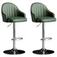 Modern Rotatable Armless Counter Stool Iron Household Bar Stool with Leather Cushion Green Silver 2 Piece Set Clearhalo 'Bar Furniture' 'Bar Stools' 'bar_stools' 'furn' 'furn_bar_stools' 'furniture_bar_stools' 'Kitchen & Dining Furniture' 'kitchen&dining_furn' 'kitchen' 'kitchen_furn' Furniture' 4186439