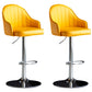 Modern Rotatable Armless Counter Stool Iron Household Bar Stool with Leather Cushion Yellow Silver 2 Piece Set Clearhalo 'Bar Furniture' 'Bar Stools' 'bar_stools' 'furn' 'furn_bar_stools' 'furniture_bar_stools' 'Kitchen & Dining Furniture' 'kitchen&dining_furn' 'kitchen' 'kitchen_furn' Furniture' 4186441