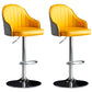 Modern Rotatable Armless Counter Stool Iron Household Bar Stool with Leather Cushion Yellow-Gray Silver 2 Piece Set Clearhalo 'Bar Furniture' 'Bar Stools' 'bar_stools' 'furn' 'furn_bar_stools' 'furniture_bar_stools' 'Kitchen & Dining Furniture' 'kitchen&dining_furn' 'kitchen' 'kitchen_furn' Furniture' 4186443
