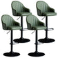 Modern Rotatable Armless Counter Stool Iron Household Bar Stool with Leather Cushion Green Black 4 Piece Set Clearhalo 'Bar Furniture' 'Bar Stools' 'bar_stools' 'furn' 'furn_bar_stools' 'furniture_bar_stools' 'Kitchen & Dining Furniture' 'kitchen&dining_furn' 'kitchen' 'kitchen_furn' Furniture' 4186452