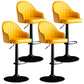 Modern Rotatable Armless Counter Stool Iron Household Bar Stool with Leather Cushion Yellow Black 4 Piece Set Clearhalo 'Bar Furniture' 'Bar Stools' 'bar_stools' 'furn' 'furn_bar_stools' 'furniture_bar_stools' 'Kitchen & Dining Furniture' 'kitchen&dining_furn' 'kitchen' 'kitchen_furn' Furniture' 4186454